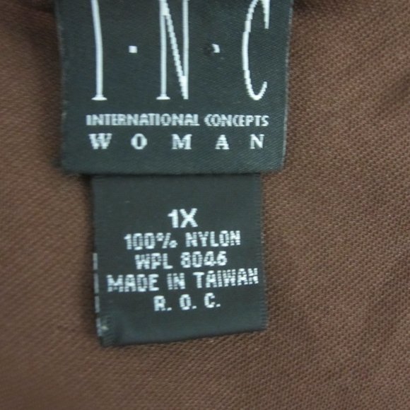 INC Woman Plus 1X Purple Brown Floral Lace Knit Bell Sleeve Scoop Neck Shirt Top - Picture 3 of 10